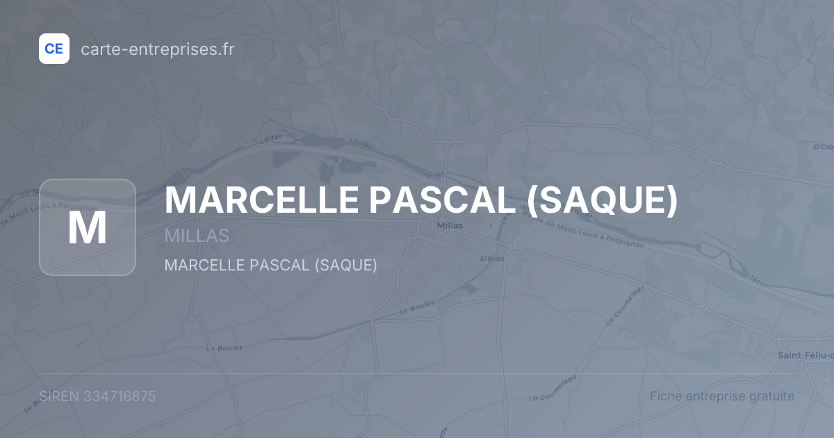 MARCELLE PASCAL (SAQUE) — 334716875 — fiche entreprise