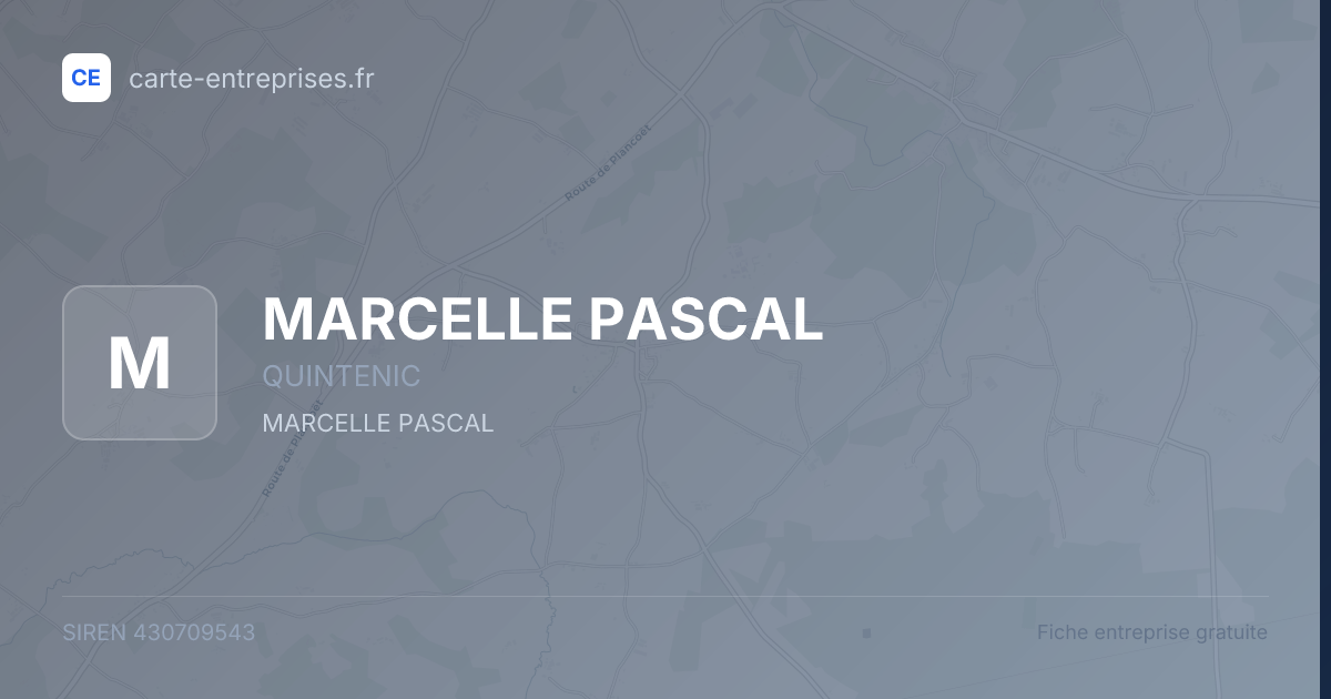 MARCELLE PASCAL — 430709543 — fiche entreprise
