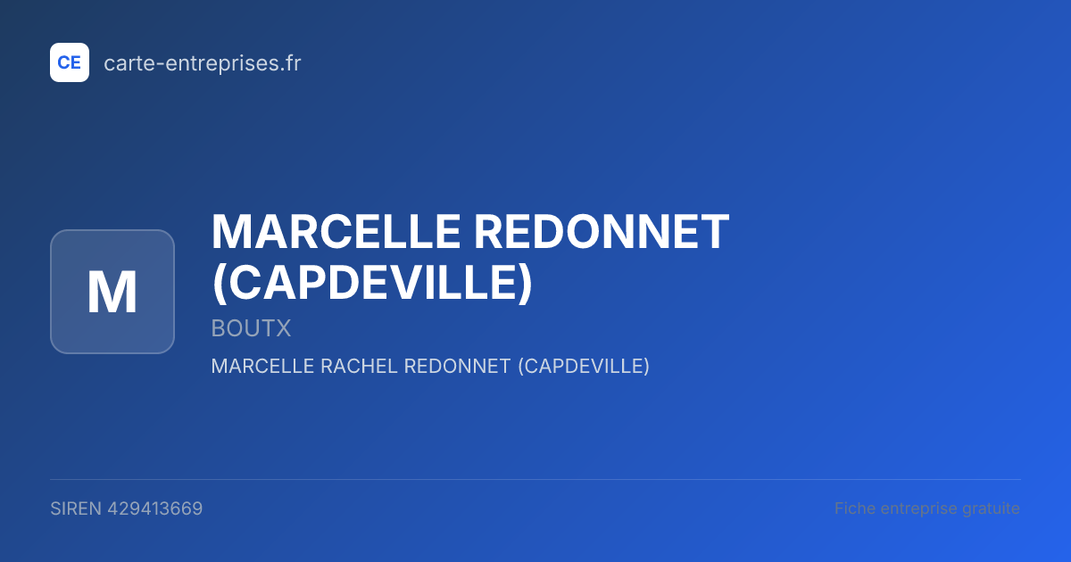 MARCELLE REDONNET (CAPDEVILLE) — 429413669 — fiche entreprise
