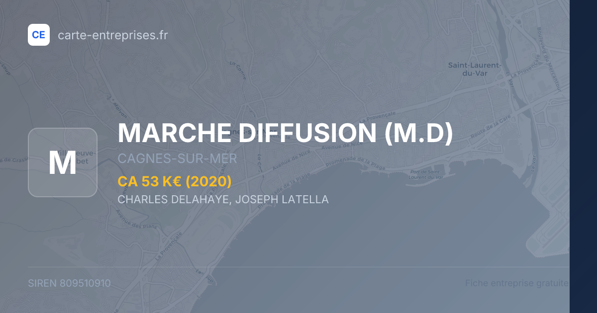 MARCHE DIFFUSION (M.D) — 809510910 — fiche entreprise