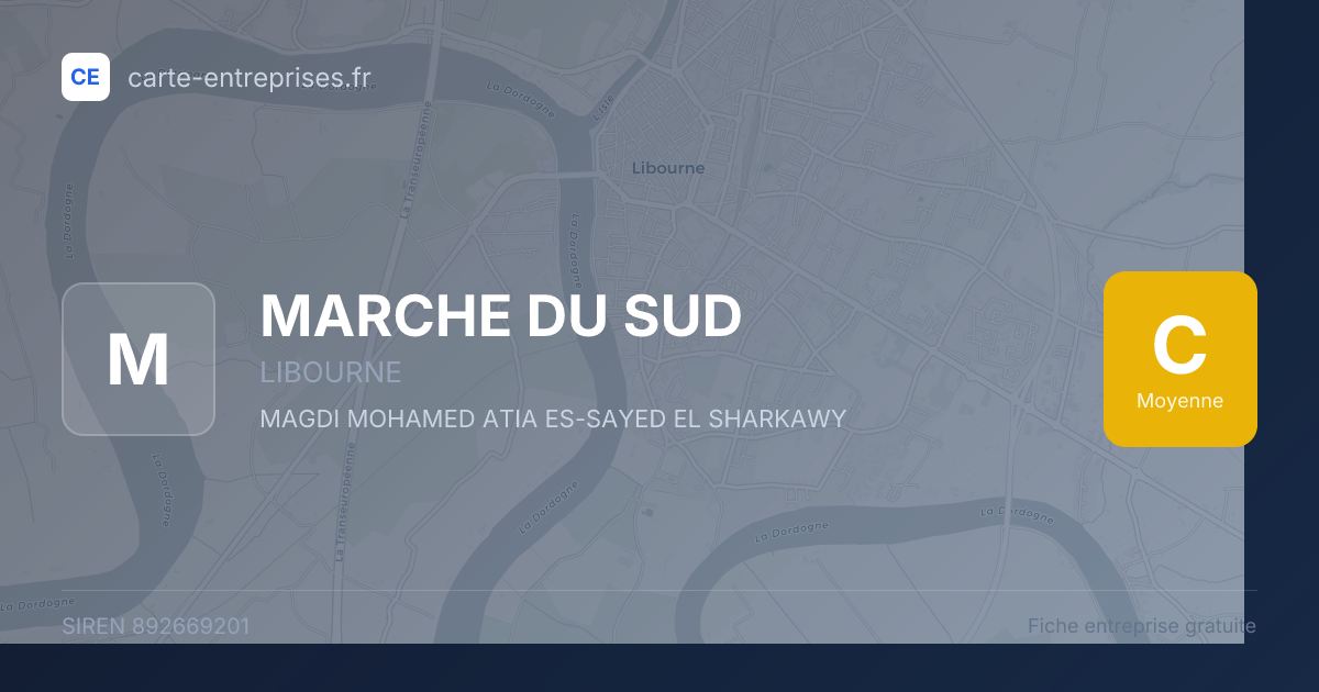 MARCHE DU SUD — 892669201 — fiche entreprise