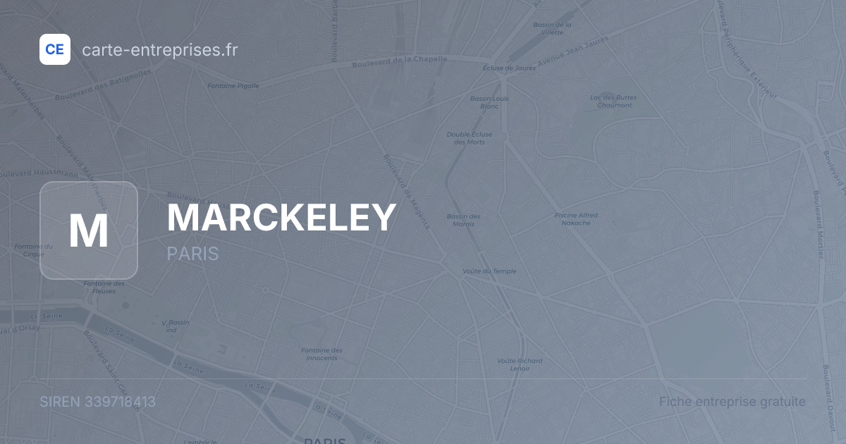 MARCKELEY — 339718413 — fiche entreprise