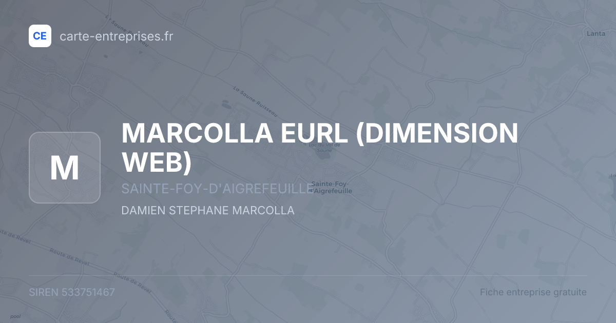 MARCOLLA EURL (DIMENSION WEB) — 533751467 — fiche entreprise