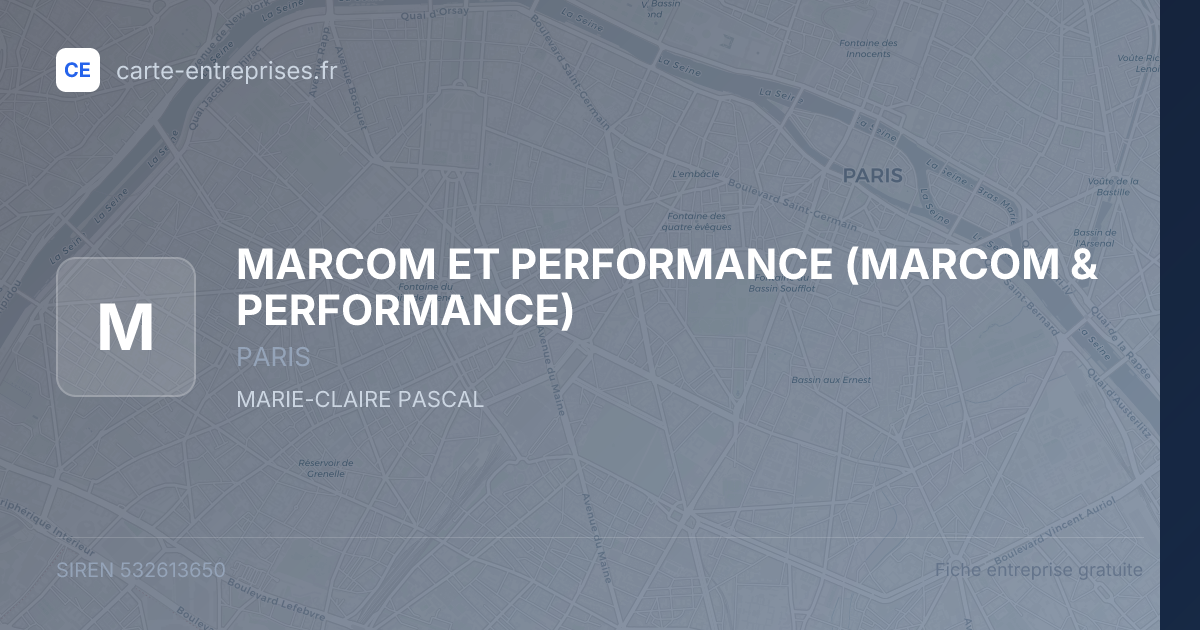 MARCOM ET PERFORMANCE (MARCOM & PERFORMANCE) — 532613650 — fiche entreprise