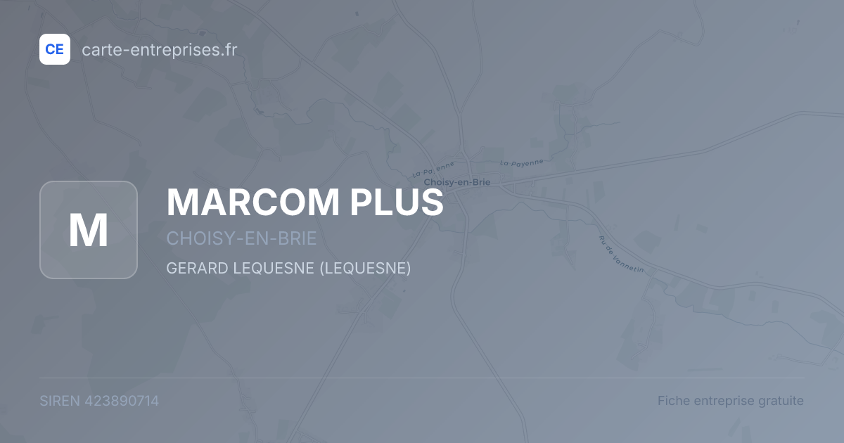 MARCOM PLUS — 423890714 — fiche entreprise