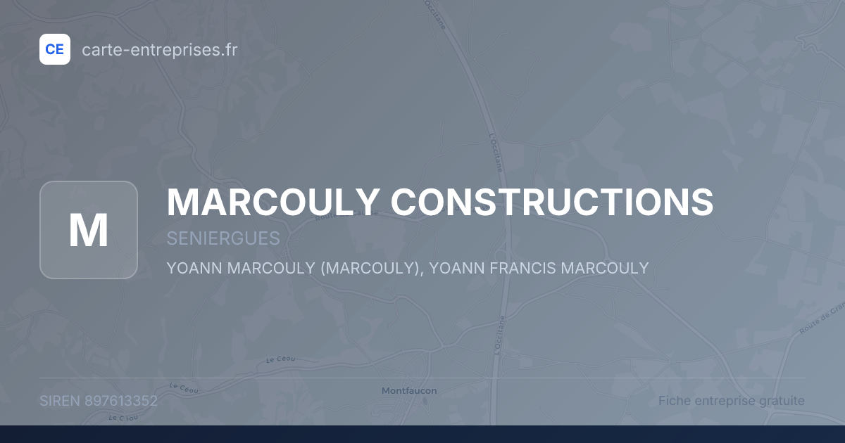 MARCOULY CONSTRUCTIONS — 897613352 — fiche entreprise
