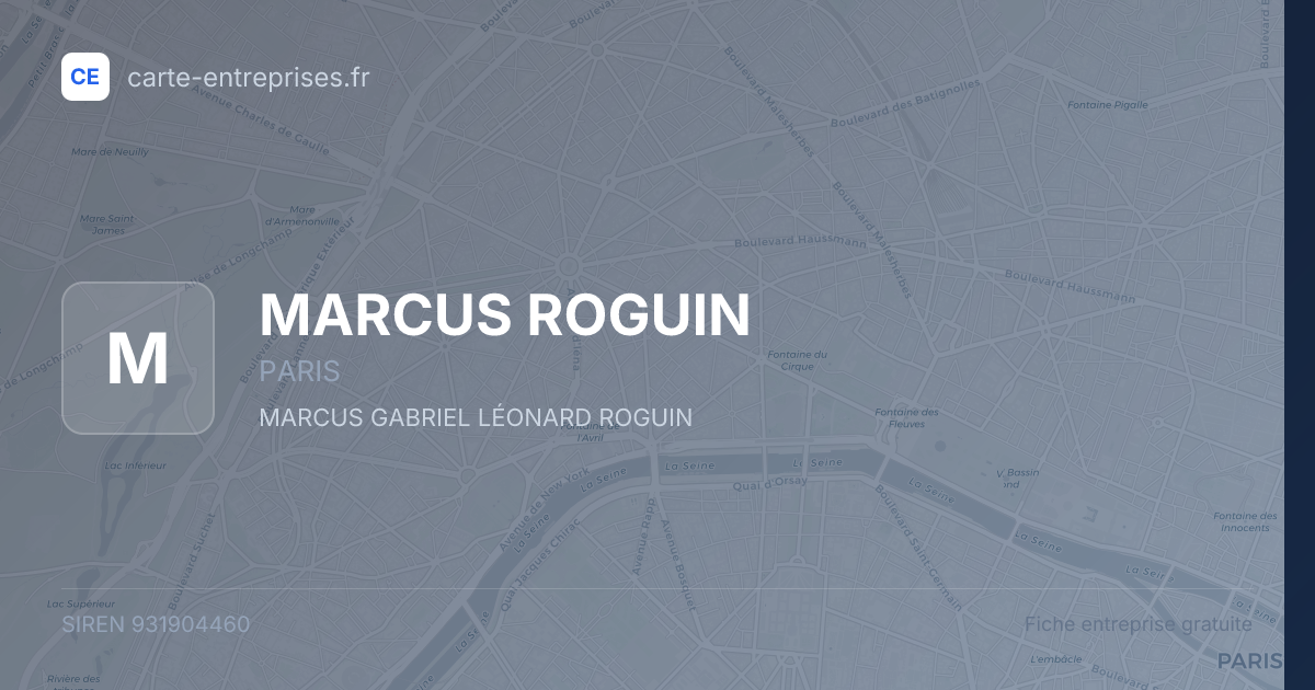 MARCUS ROGUIN — 931904460 — fiche entreprise