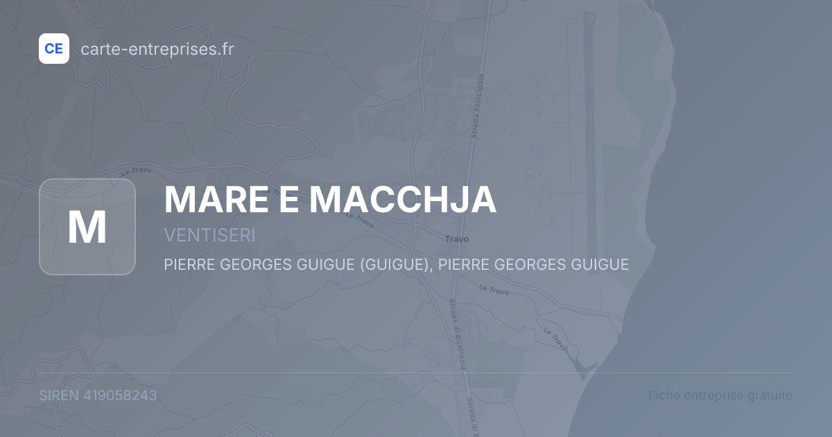 MARE E MACCHJA — 419058243 — fiche entreprise