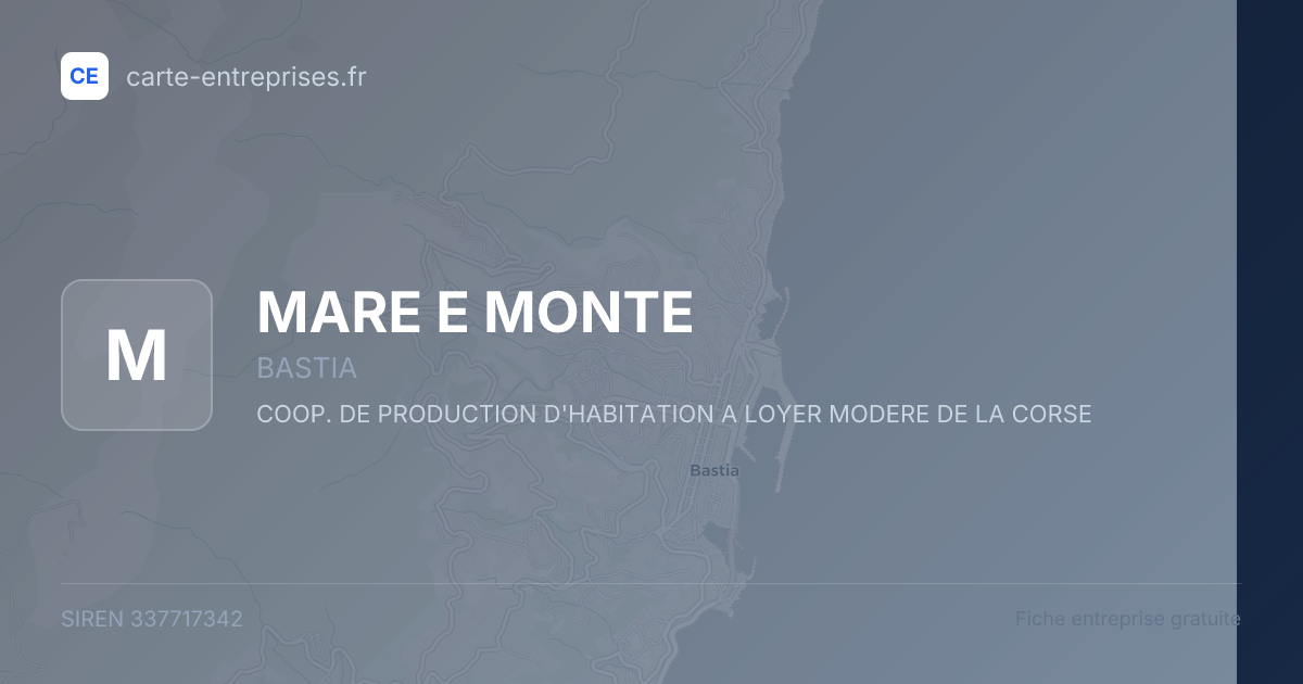 MARE E MONTE — 337717342 — fiche entreprise