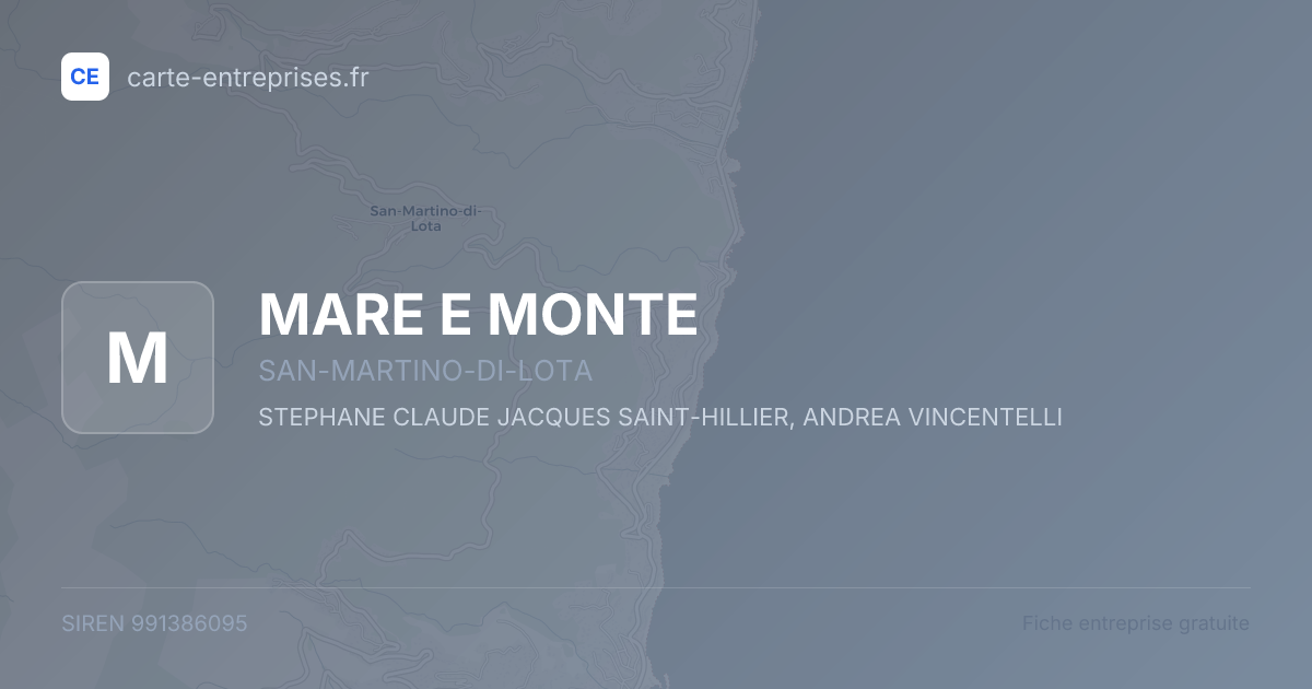 MARE E MONTE — 991386095 — fiche entreprise