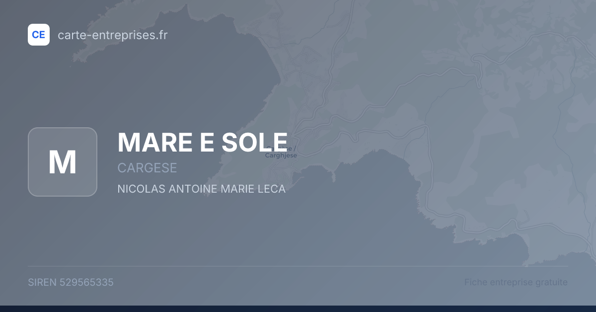 MARE E SOLE — 529565335 — fiche entreprise