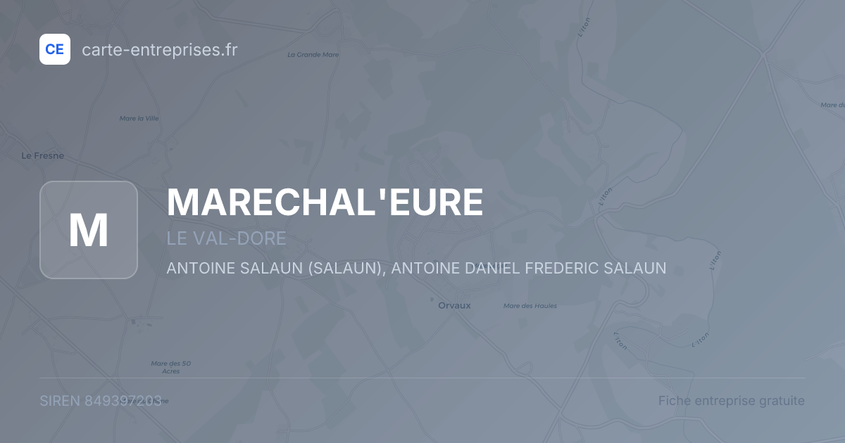 MARECHAL'EURE — 849397203 — fiche entreprise