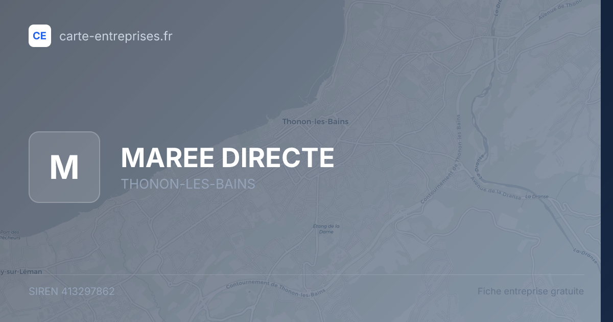 MAREE DIRECTE — 413297862 — fiche entreprise