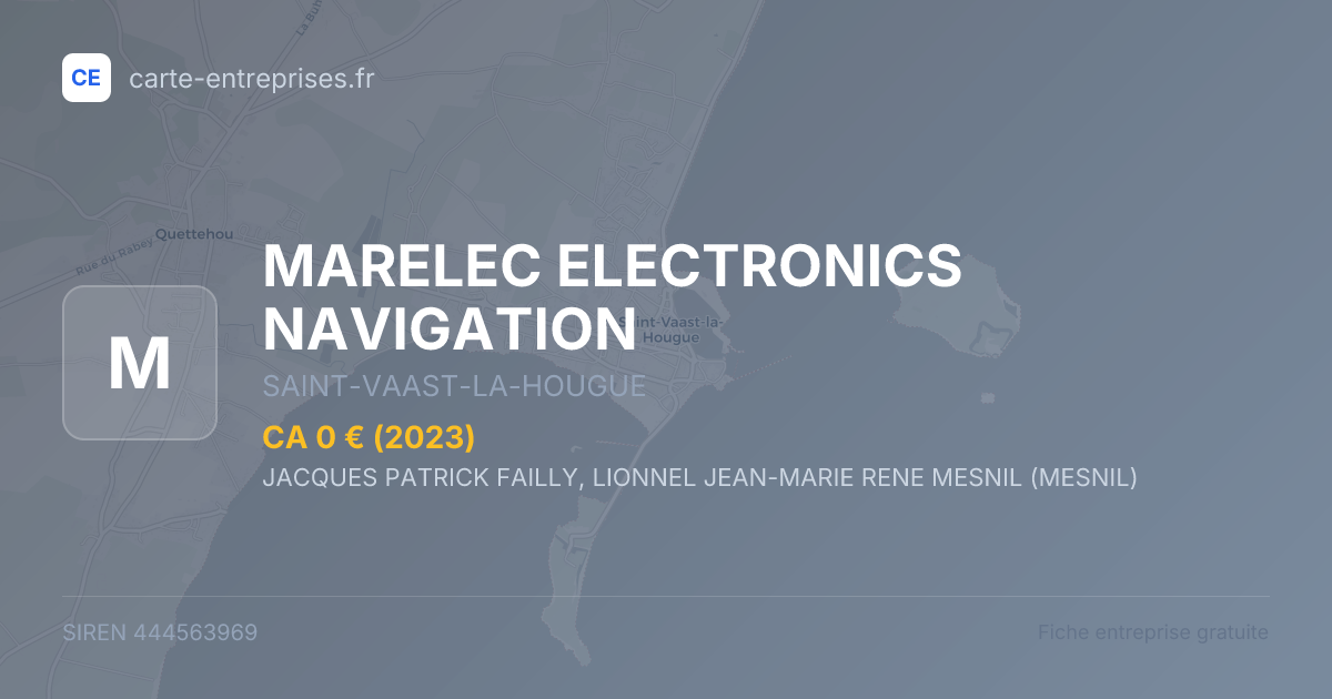 MARELEC ELECTRONICS NAVIGATION — 444563969 — fiche entreprise