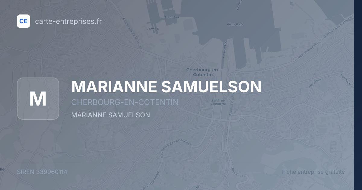 MARIANNE SAMUELSON — 339960114 — fiche entreprise