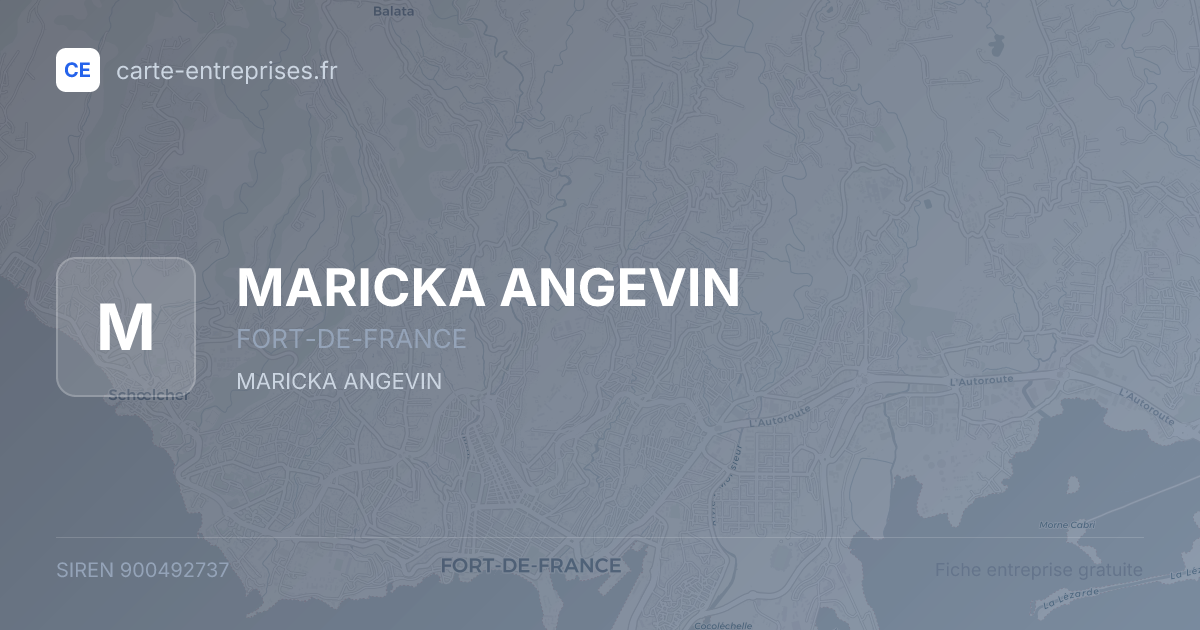 MARICKA ANGEVIN — 900492737 — fiche entreprise