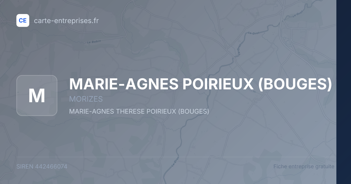 MARIE-AGNES POIRIEUX (BOUGES) — 442466074 — fiche entreprise