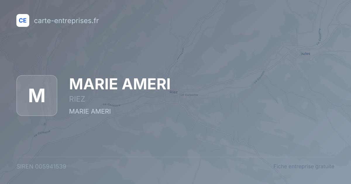 MARIE AMERI — 005941539 — fiche entreprise