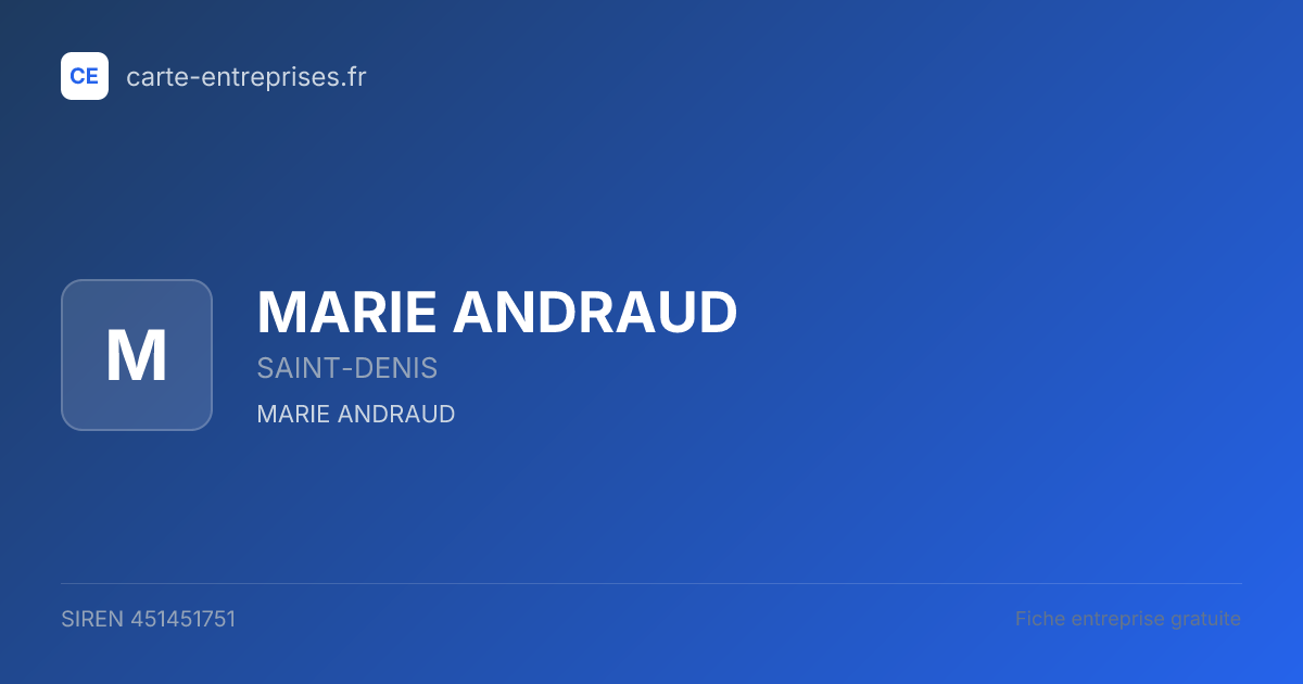 MARIE ANDRAUD — 451451751 — fiche entreprise