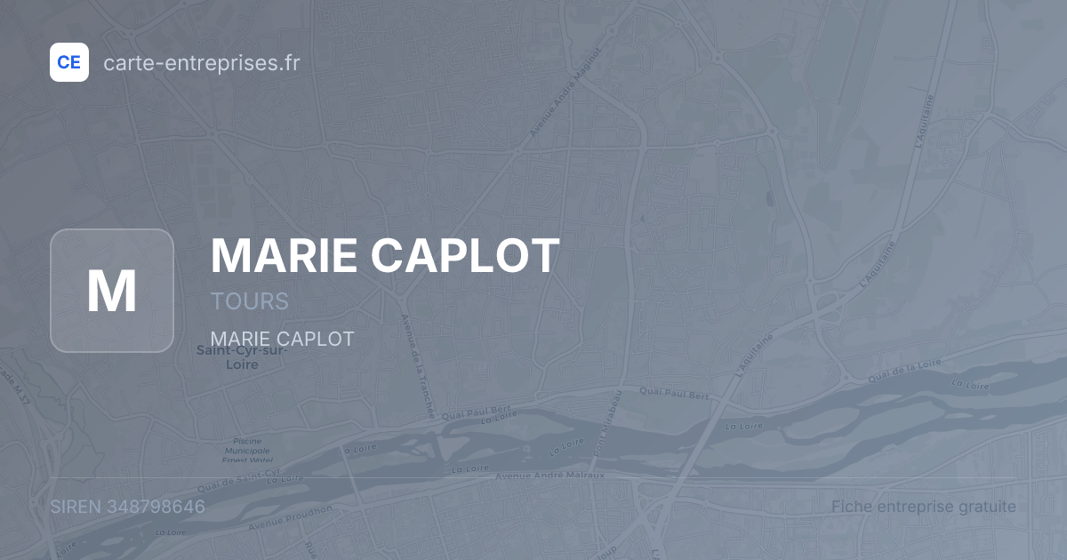 MARIE CAPLOT — 348798646 — fiche entreprise