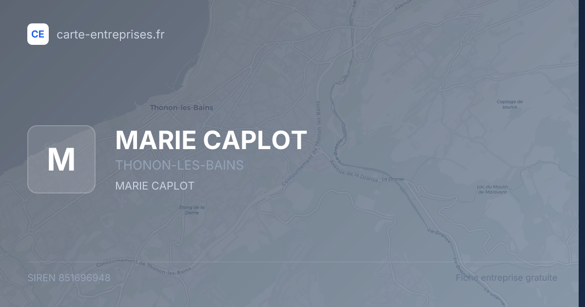 MARIE CAPLOT — 851696948 — fiche entreprise
