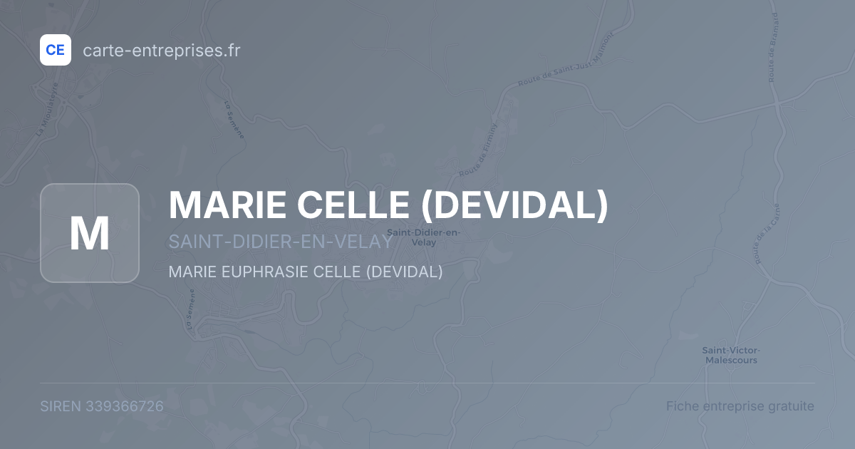 MARIE CELLE (DEVIDAL) — 339366726 — fiche entreprise