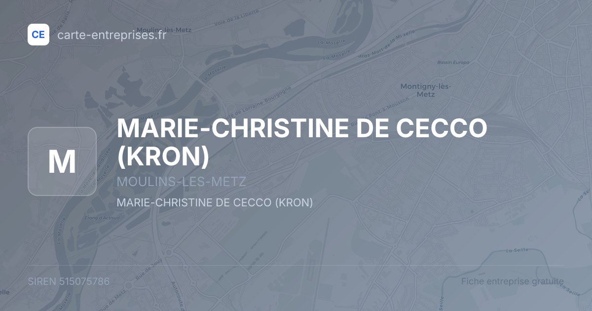 MARIE-CHRISTINE DE CECCO (KRON) — 515075786 — fiche entreprise