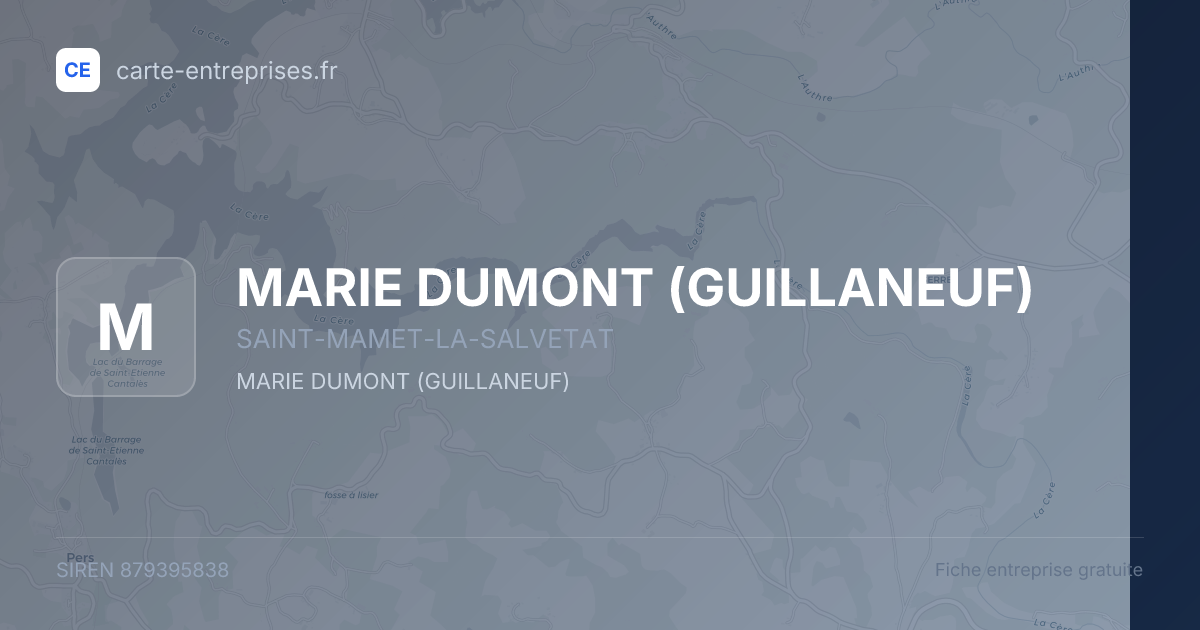 MARIE DUMONT (GUILLANEUF) — 879395838 — fiche entreprise