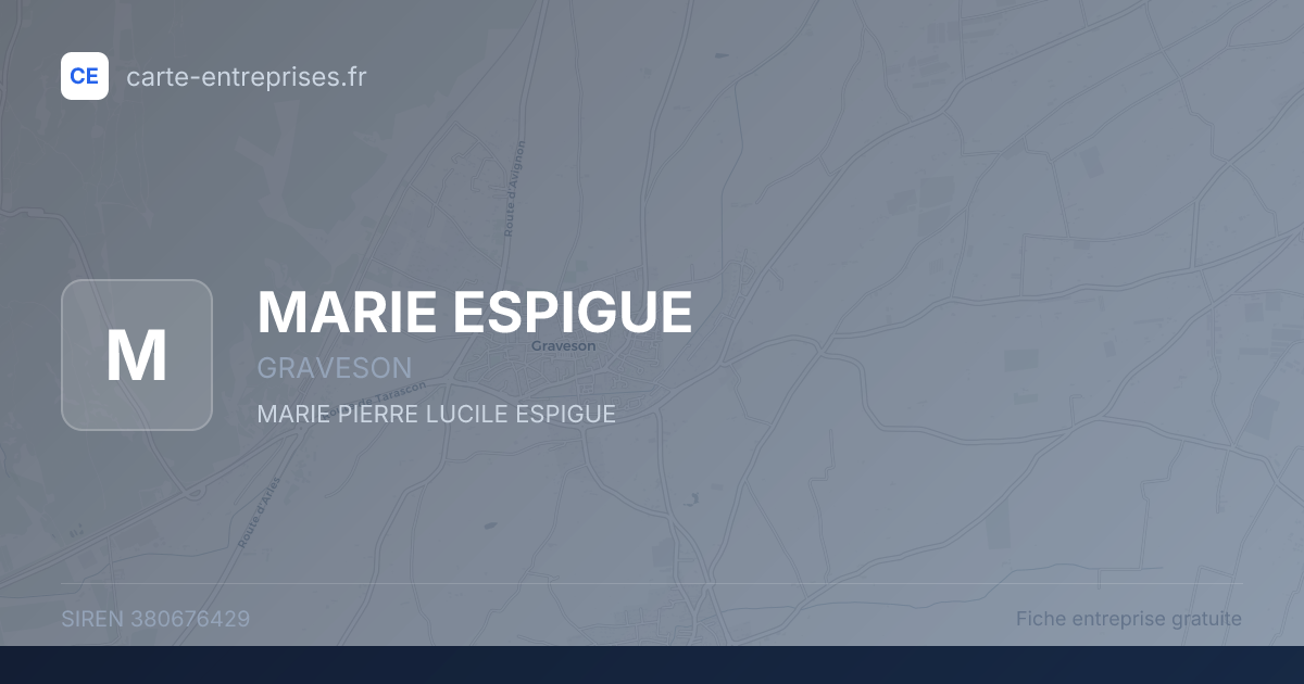 MARIE ESPIGUE — 380676429 — fiche entreprise