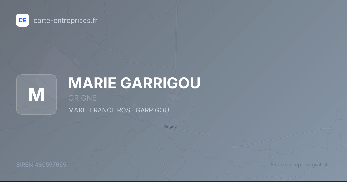MARIE GARRIGOU — 480597665 — fiche entreprise