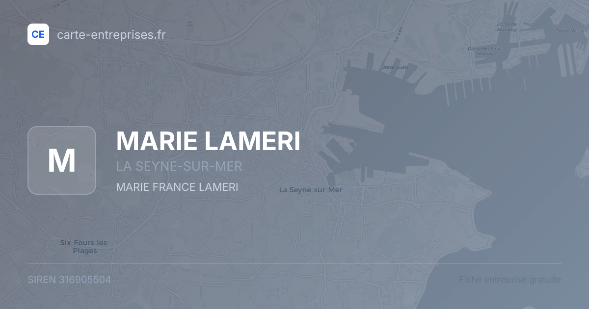 MARIE LAMERI — 316905504 — fiche entreprise