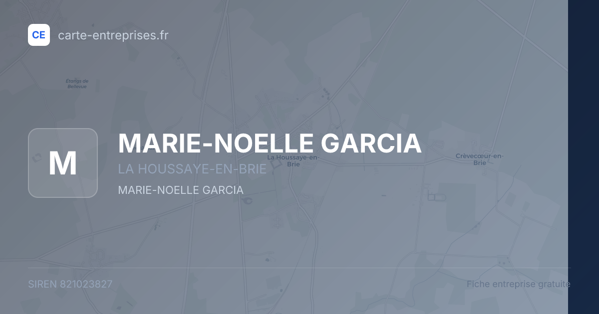 MARIE-NOELLE GARCIA — 821023827 — fiche entreprise