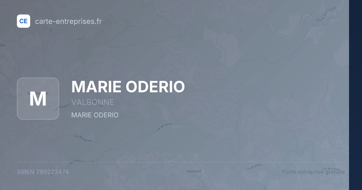 MARIE ODERIO — 799223474 — fiche entreprise