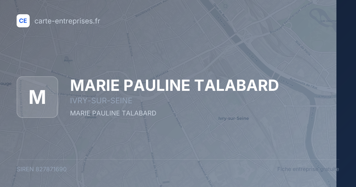 MARIE PAULINE TALABARD — 827871690 — fiche entreprise