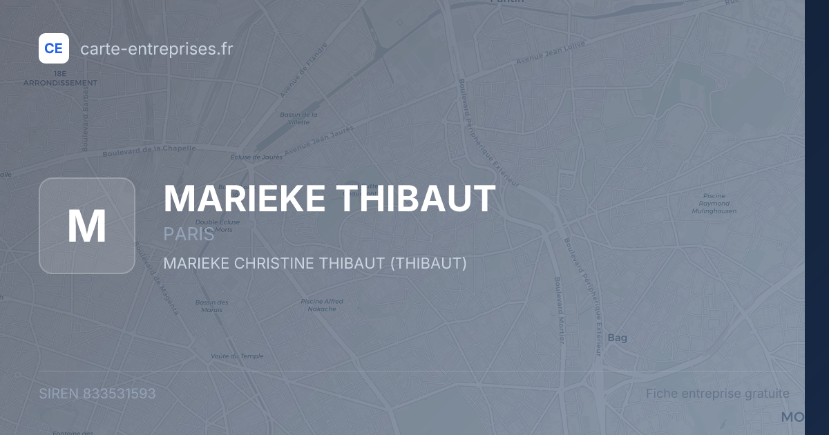 MARIEKE THIBAUT — 833531593 — fiche entreprise