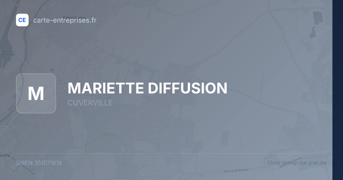 MARIETTE DIFFUSION — 351071618 — fiche entreprise