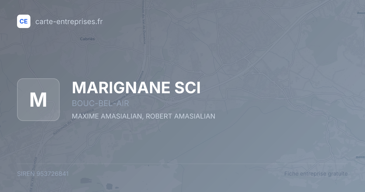 MARIGNANE SCI — 953726841 — fiche entreprise
