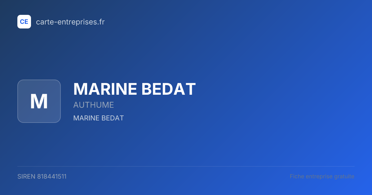 MARINE BEDAT — 818441511 — fiche entreprise