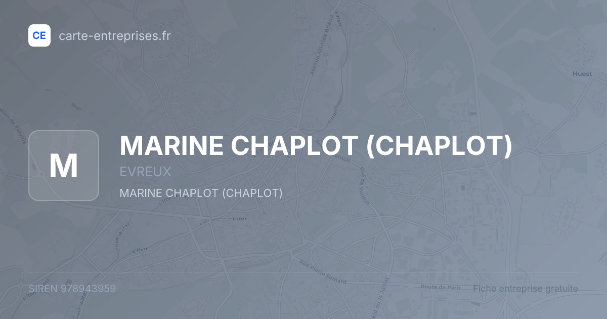 MARINE CHAPLOT (CHAPLOT) — 978943959 — fiche entreprise