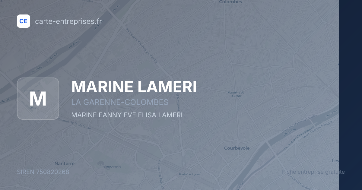 MARINE LAMERI — 750820268 — fiche entreprise