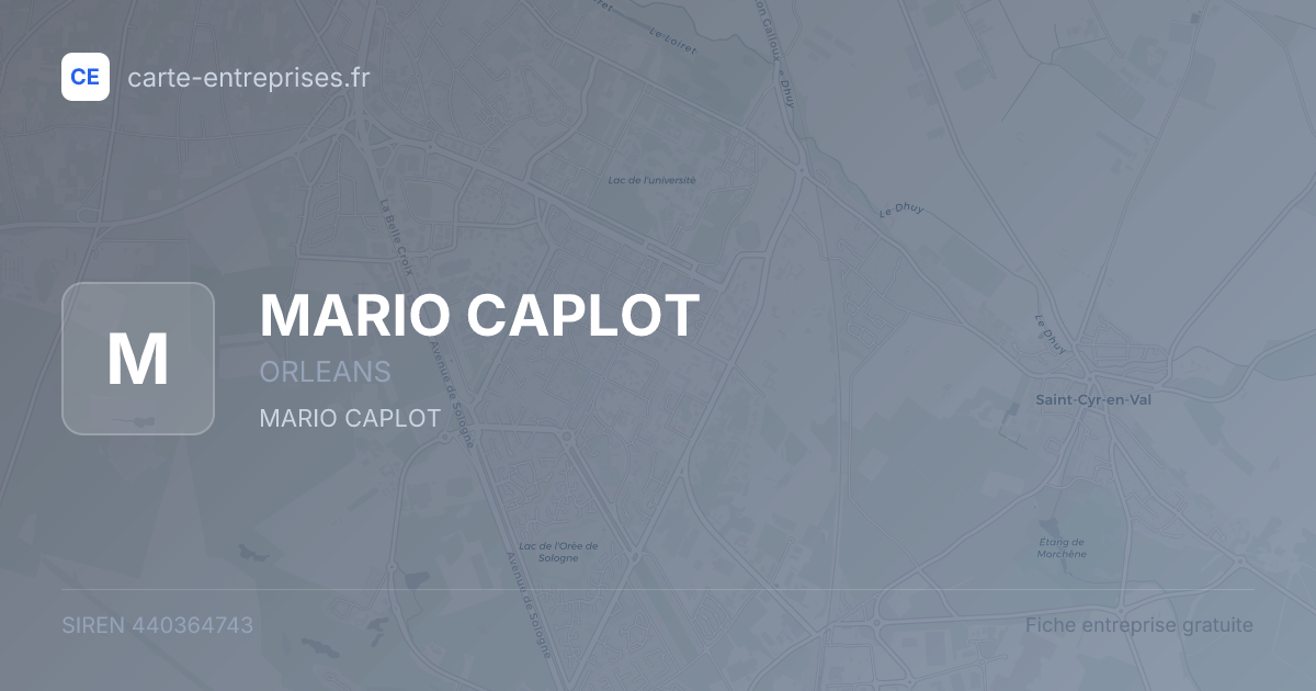 MARIO CAPLOT — 440364743 — fiche entreprise