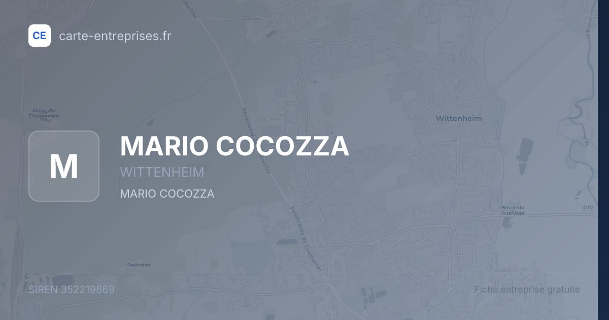MARIO COCOZZA — 352219869 — fiche entreprise