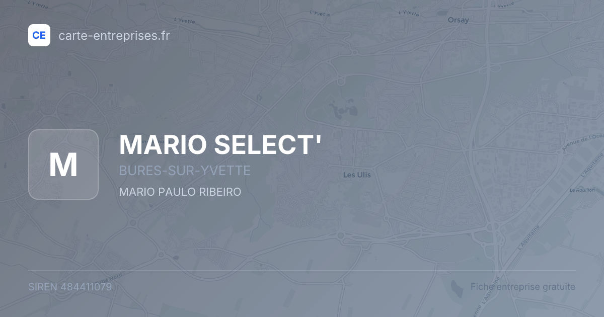 MARIO SELECT' — 484411079 — fiche entreprise