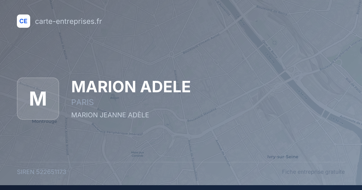 MARION ADELE — 522651173 — fiche entreprise