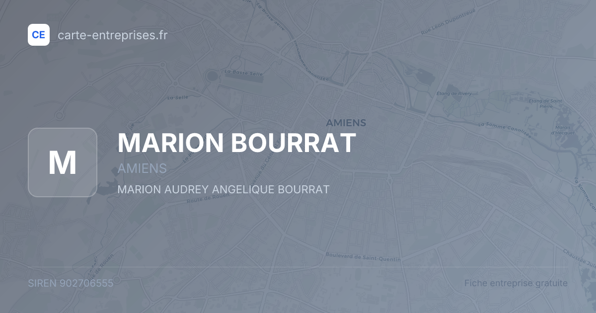 MARION BOURRAT — 902706555 — fiche entreprise