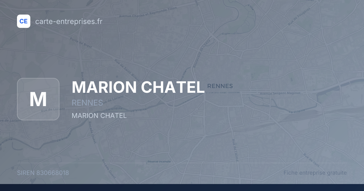 MARION CHATEL — 830668018 — fiche entreprise