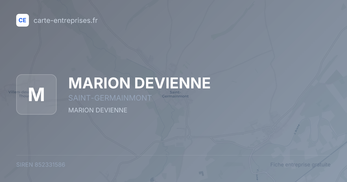 MARION DEVIENNE — 852331586 — fiche entreprise