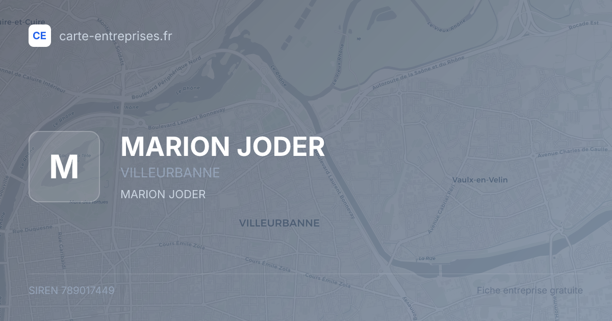 MARION JODER — 789017449 — fiche entreprise