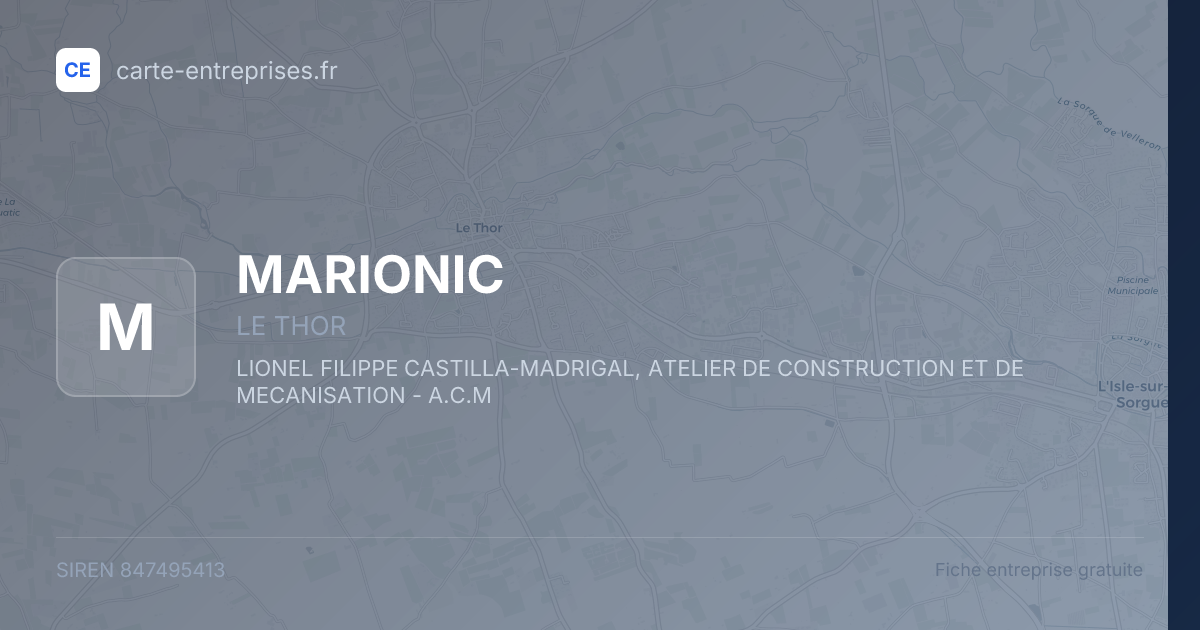 MARIONIC — 847495413 — fiche entreprise