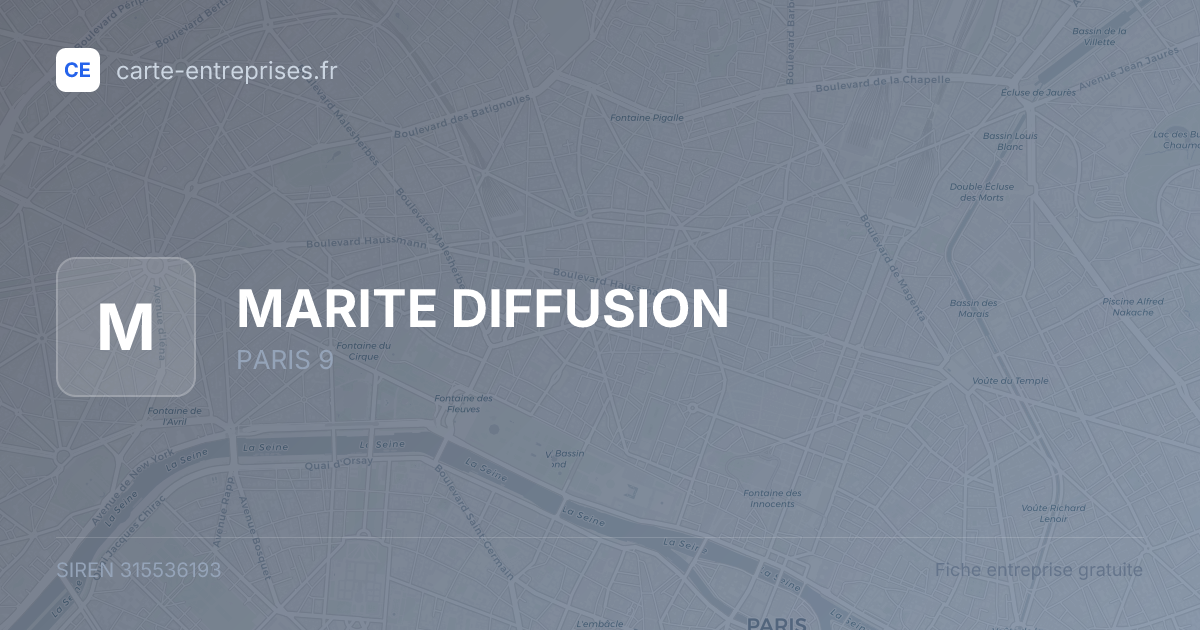 MARITE DIFFUSION — 315536193 — fiche entreprise